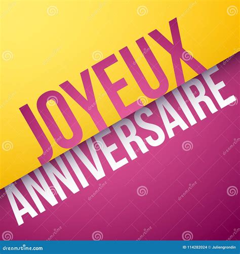 Happy Birthday in French : Joyeux Anniversaire Stock Illustration ...