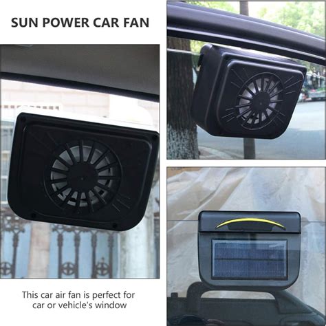 Buy Wakauto Solar Powered Car Fan Solar Car Window Windshield Auto Air ...