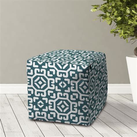 Joita PAULINE Slate Teal Indoor/Outdoor Pouf - Zipper Cover with ...