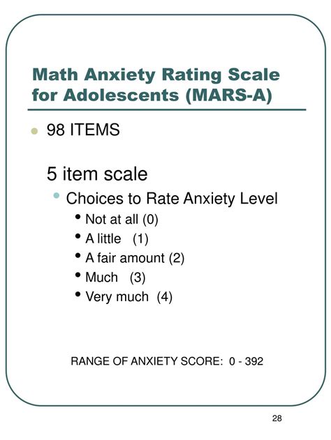 Image result for Math Anxiety Rating Scale