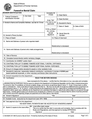 IL444-0029 - Funeral Or Burial Claim - Illinois Department Of Human ...