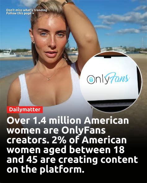 Dailymatter | 1.4 million American women are OnlyFans creators. The outlet went further, saying ...