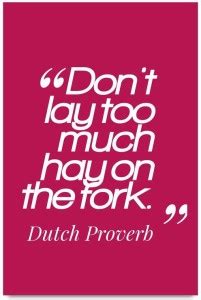 iMerch lay too much hay quotes by Dutch Proverb 3D Poster - Quotes ...