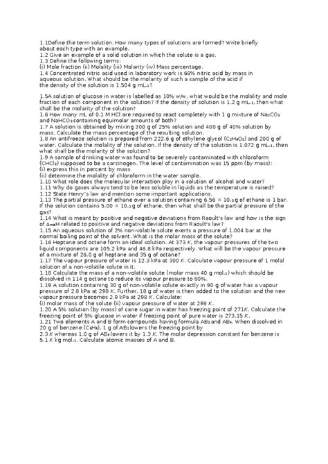 Solutions-qsns - best notes prepare - 1 the term solution. How many ...