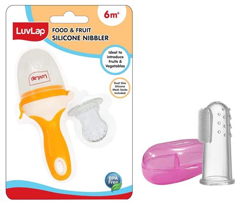 Buy LuvLap Baby Food and Fruit Feeder Cum Nibbler with Ergonomic Handle ...