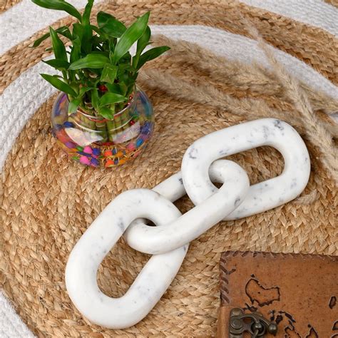 Buy SAUDEEP INDIA Elegant Marble Chain Link Knot- Modern Coffee Table ...
