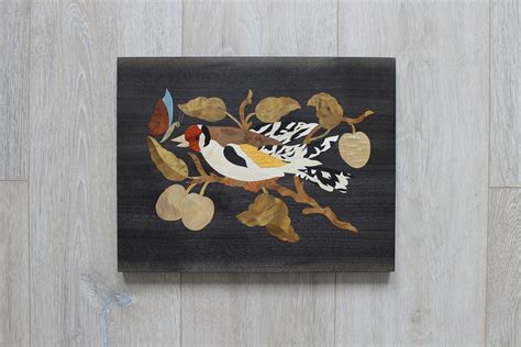 Buy Bird and Butterfly Wood Mosaic Wood Inlay Marquetry Bird Online in ...