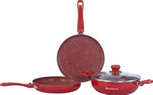 WONDERCHEF Ruby plus IB 2 Induction Bottom Non-Stick Coated Cookware ...