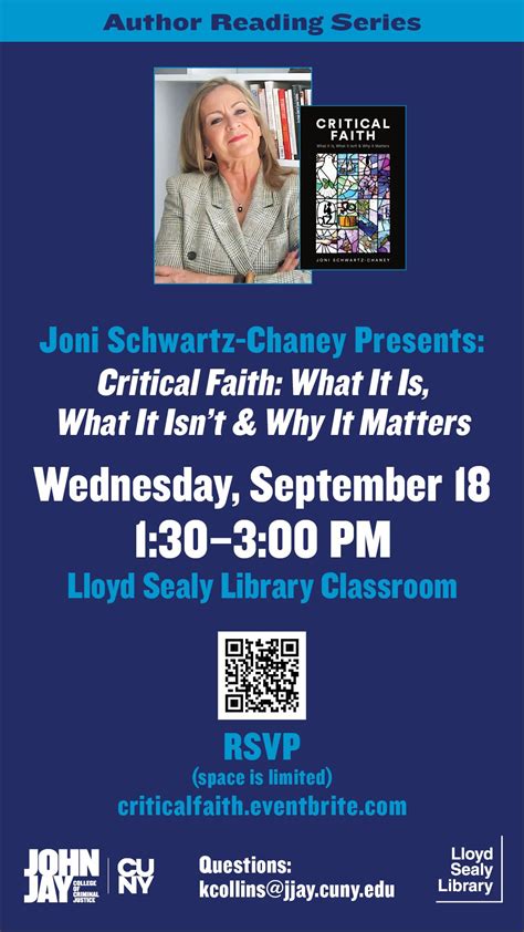 3 Critical Faith Book Events this month: Sept. 18 - 1:30-3 pm John Jay ...