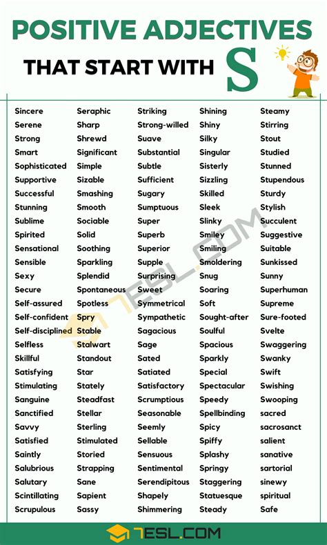Positive Adjectives List