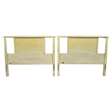 Sligh Mid Century Modern Mahogany Modernist Single Twin Bed Headboards ...