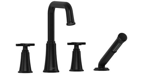 Riobel MMSQ12XBK Momenti Deck Mounted Roman Tub Filler with Built-In ...