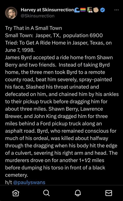 Try that in a small town…the Jasper Tx edition : r/WhitePeopleTwitter