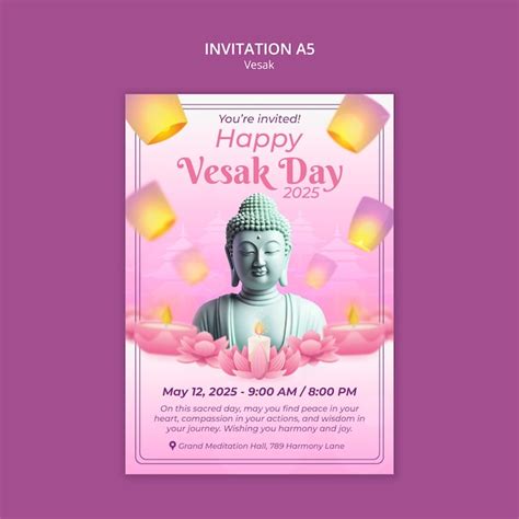 Modèle de célébration du jour de Vesak | PSD Gratuite