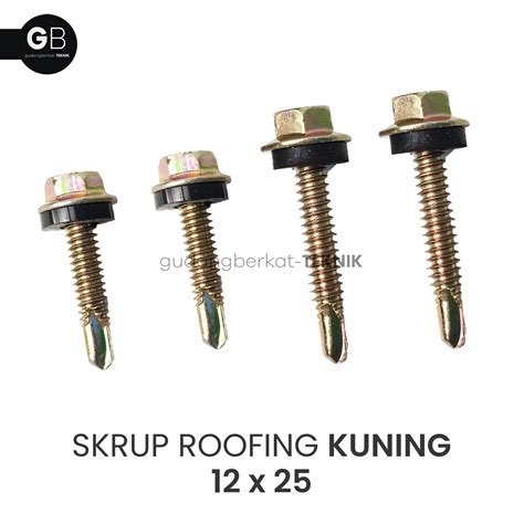 Jual Skrup Roofing Kuning 12x25 / Baut Baja Ringan 12 x 25 (2,5CM ...