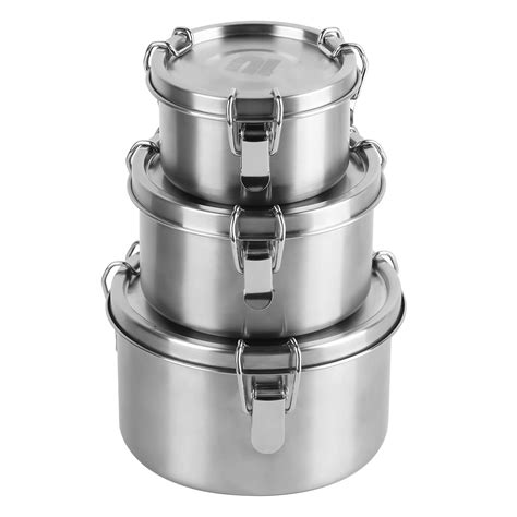 Nicelock Stainless Steel Food Containers With Airtight Lid Set 3 ...