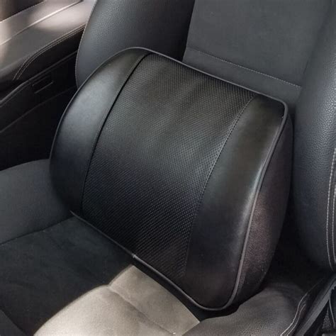 Car Seat Lumbar Support Genuine Leather Memory Cotton Back Cushion for ...