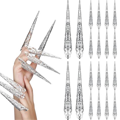 Buy 20 Packs halloween Finger Nail Claw Rings Ancient Queen Fingernail ...