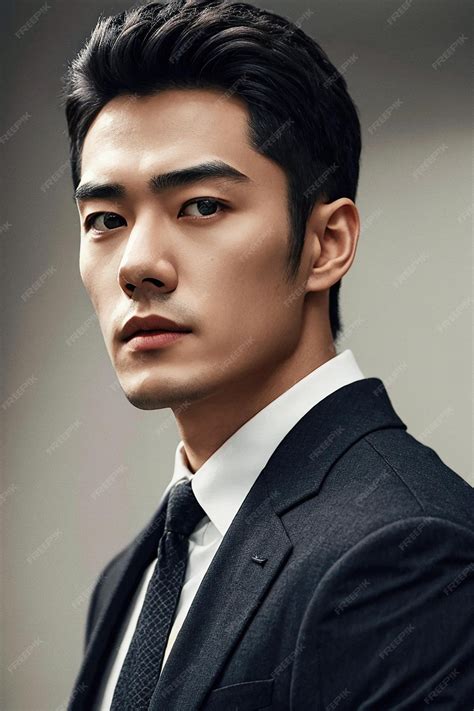 Premium Photo | Handsome asian fashionlooking man posing in a studio on ...