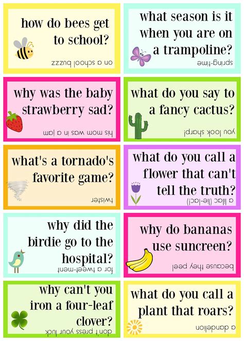 Springtime Lunch Box Jokes - Free Printable
