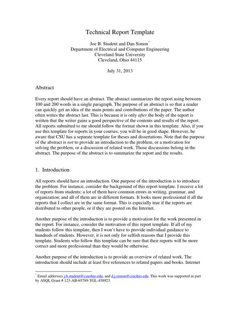 Image result for Engineering Report Format