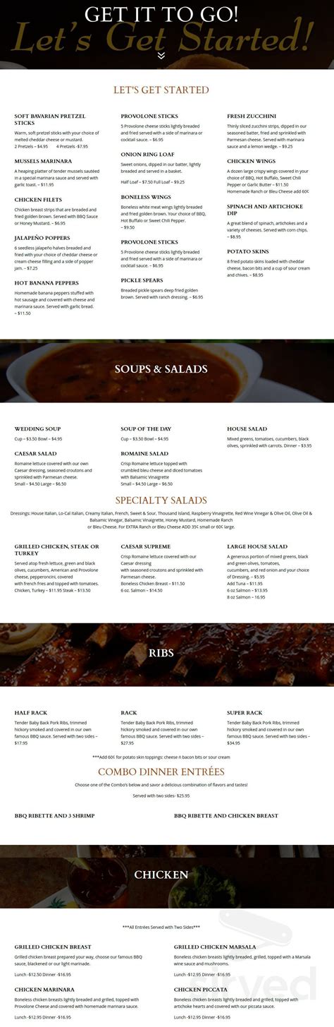 Dee Jay's BBQ Ribs & Grille - Racetrack Rd menus in Washington ...