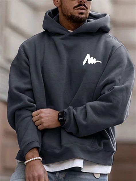 Men's Oversized Warm Lining Hooded Sweatshirt With Loose Fit, Husband ...