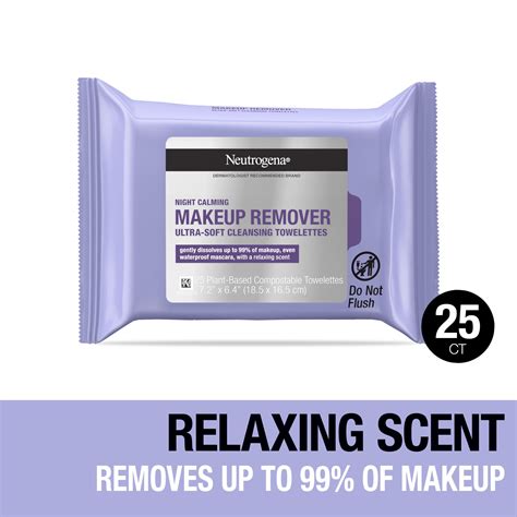 Neutrogena Makeup Remover Night Calming Wipes and Face Cleansing ...