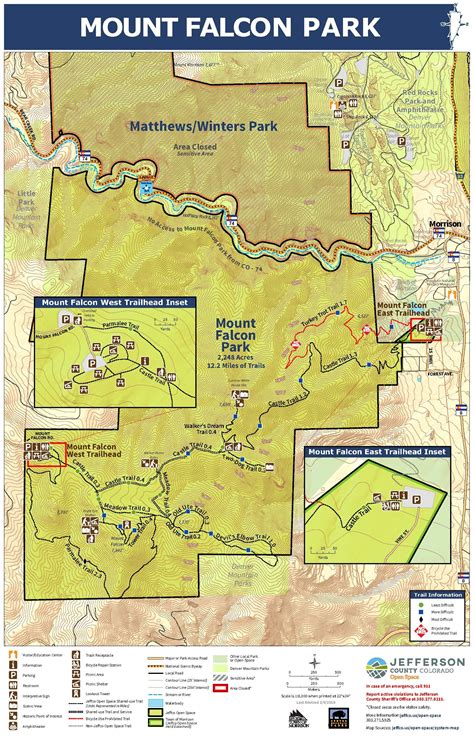 Mount Falcon Park Map | Jefferson county colorado, Jefferson county ...