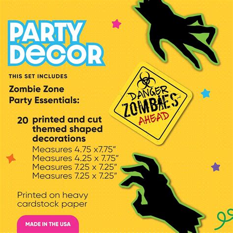 BigDotofHappiness Big Dot of Happiness Zombie Zone - Zombie India | Ubuy