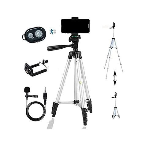 Buy Tripod Combo with Selfi Remote and Collar Mic 1.5 Meter Long ...