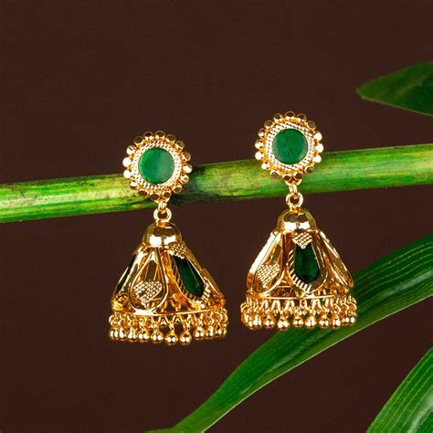 Micro Gold Plated Kerala Nagapadam 3 Katta Jhumka Earrings – Sasitrends