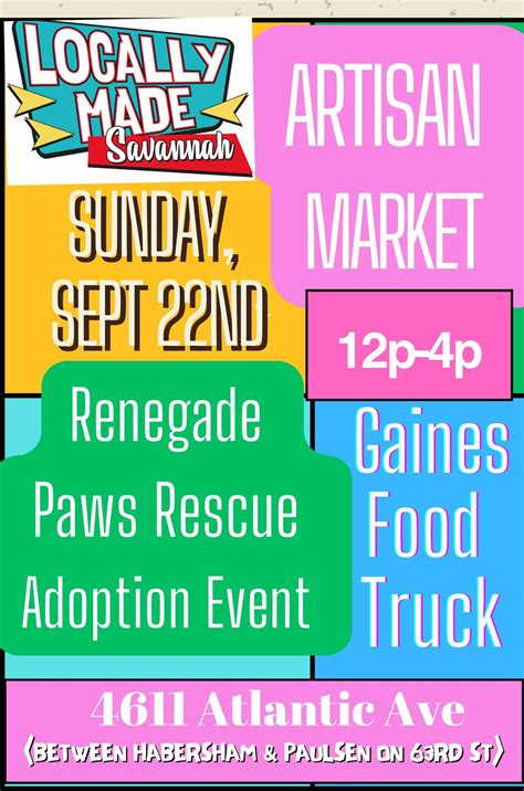Locally Made Savannah Market & Adoption Event at 4611 Atlantic Ave ...