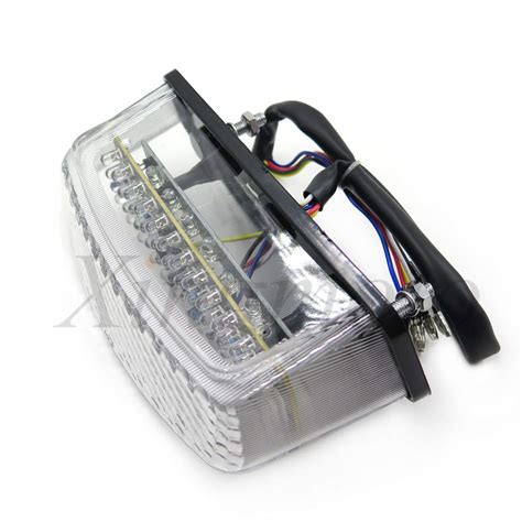 NBX- Motorcycle Clear Led Tail Light Brake Light with Integrated Turn ...