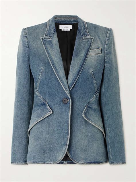 MCQUEEN Denim blazer | NET-A-PORTER