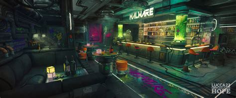 Giulia Gentilini, digital art, artwork, illustration, environment, bar ...