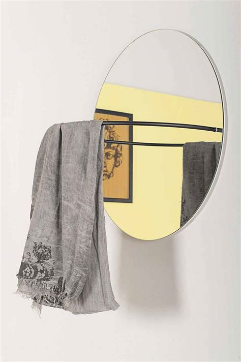 Round Design Wall Mirror with Coat Rack Made in Italy