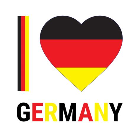 Heart Germany flag icon. I love Germany sign concept symbol. Eps10 ...
