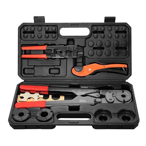 VEVOR PEX Pipe Crimping Tool Kit, Pro Press Crimper for 3/8", 1/2", 3/4 ...
