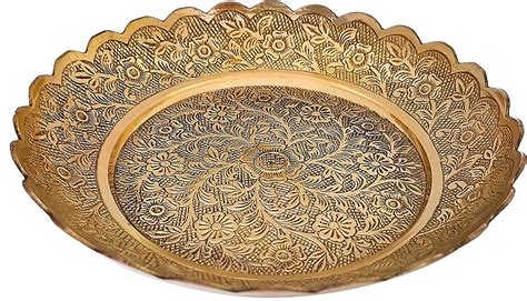 Buy Satvik Handmade Nakashi Plate 7.2 Inch Thali Set For Puja Pooja ...