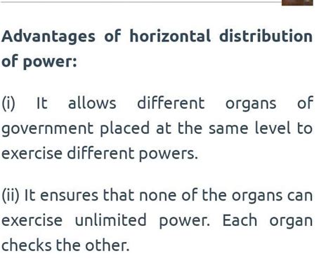 What is horizontal distribution of power ? Mention its any two ...
