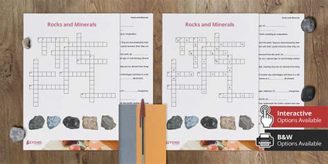 Rocks and Minerals Crossword
