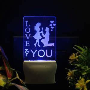 Gadgets World LOVE YOU COUPLE Acrylic 3D Illusion RGB 7 Colour Changing ...