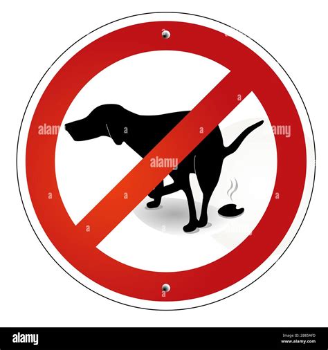 Prohibition sign, no dog droppings - vector illustration Stock Photo ...