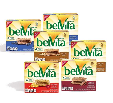 belVita Breakfast Biscuits Variety Pack, 4 Flavors, 30 Packs (6 Boxes ...