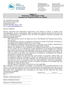 ANNEX III Proposal Submission . ... Doc Template | pdfFiller