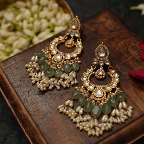 Kundan chandbali Earrings | Polki chandbali Earrings | Trendy Jewellery