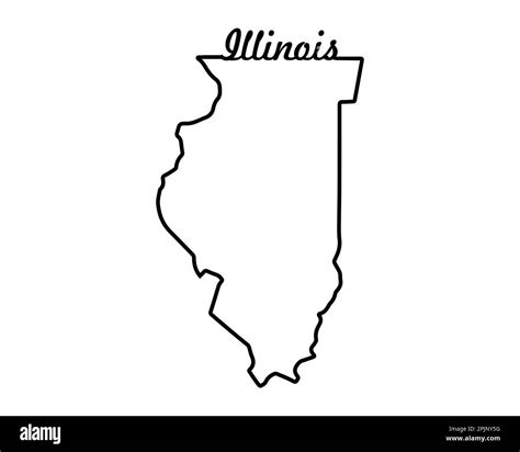 Illinois state map. US state map. Illinois outline symbol. Retro typography. Vector illustration ...