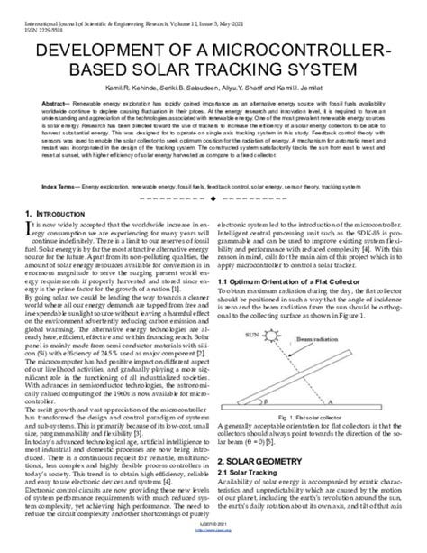 Image result for Microcontroller Based Solar Tracking System