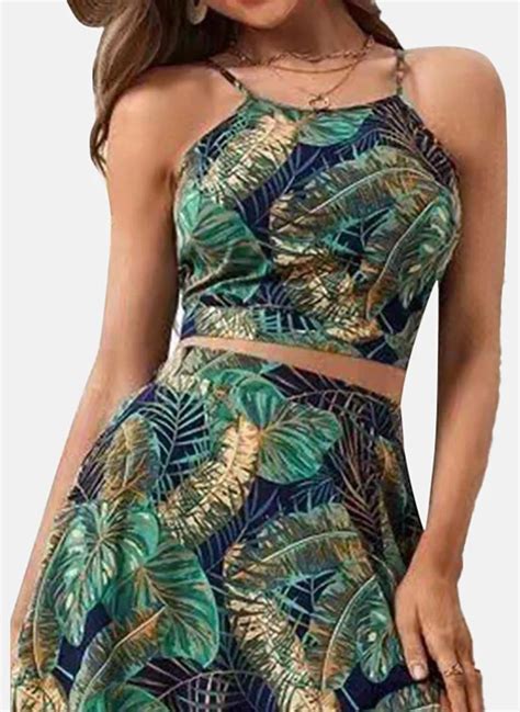 YUNIQEE tropical print Tropical Print Dress for Women | Best Price KSA